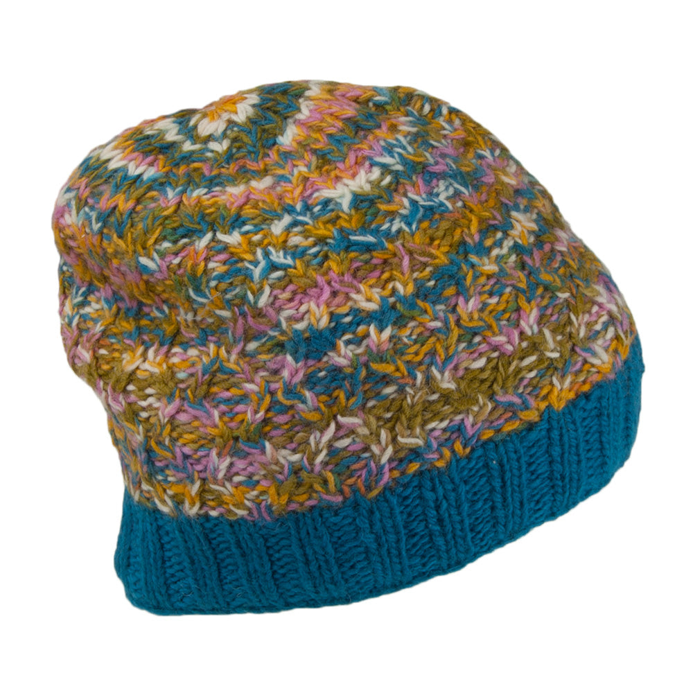 Gorro Beanie Brooklyn Doble cable trenzado de punto de Kusan - Verde Azulado