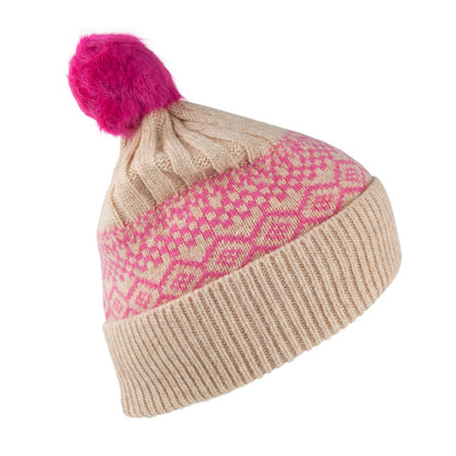 Gorro con pompón tejido Fair Isle de Joules - Crema