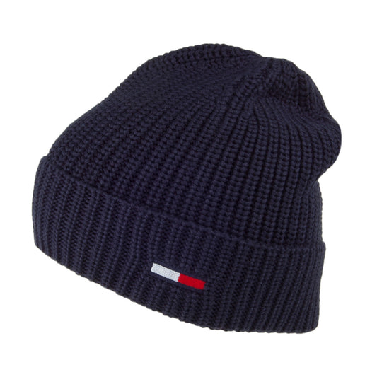 Gorro Beanie de canalé TJU de Tommy Hilfiger - Azul Marino