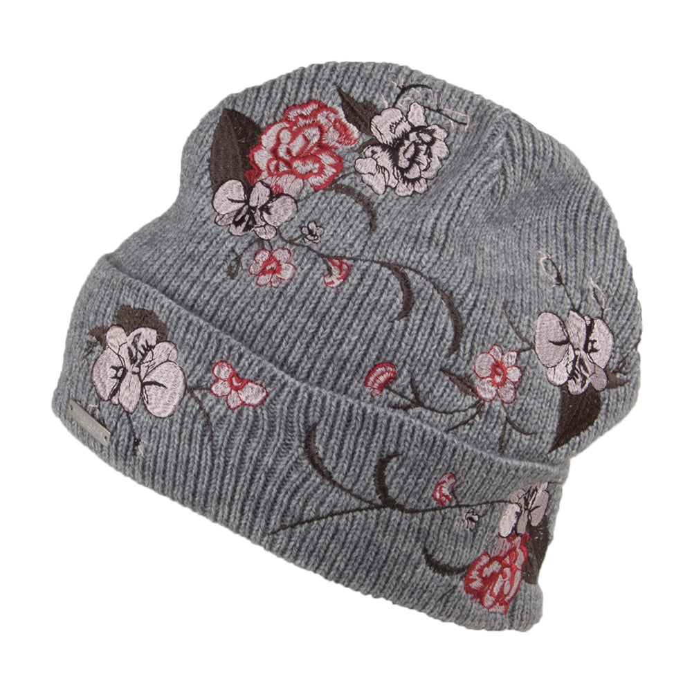 Gorro Beanie Embroidered Flower de Seeberger - Gris