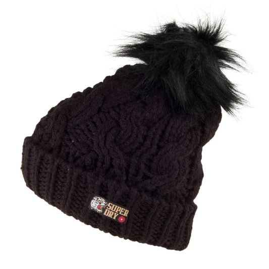 Gorro con pompón Chic Regal de Superdry - Negro