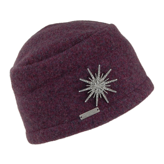 Gorro Beanie Invierno Pull on con prendedor de Seeberger - Malva