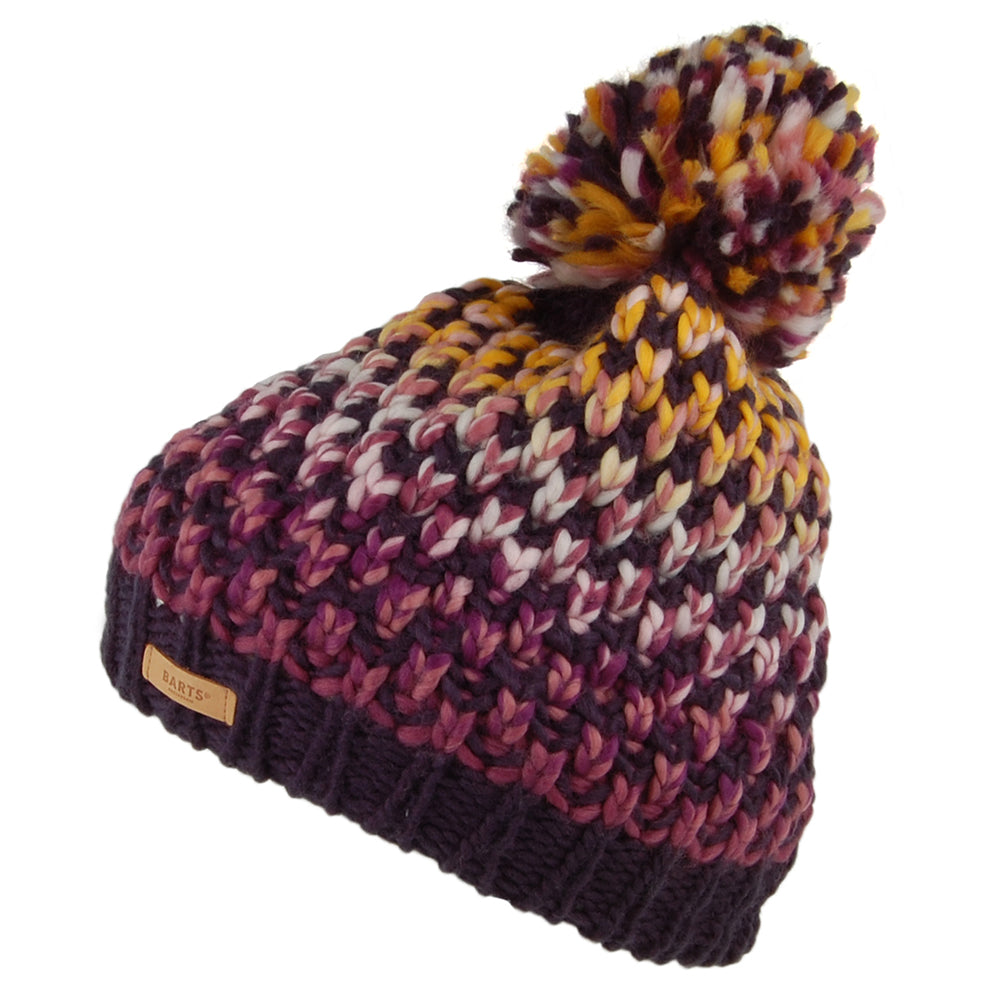 Gorro con pompón Nicole Space-Dyed de Barts - Azul Marino-Amarillo