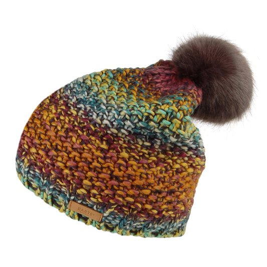 Gorro con pompón Flake de pompón piel sintética de Barts - Amarillo-Morado-Negro