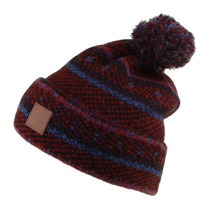Gorro con pompón Styr con estampado de Barts - Negro-Azul-Burdeos