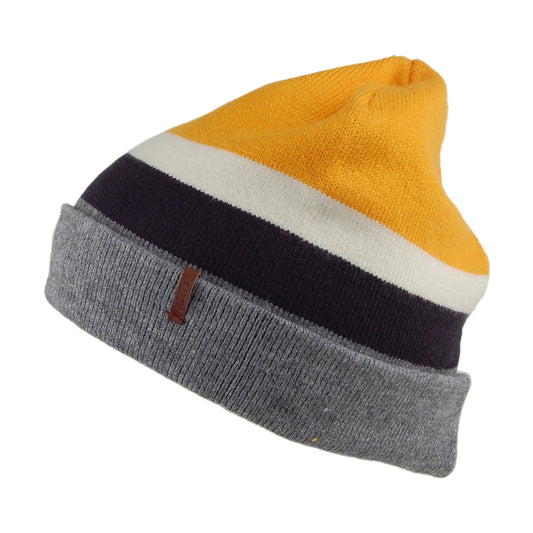 Gorro Beanie Jispin Holgado a rayas de Barts - Gris-Amarillo