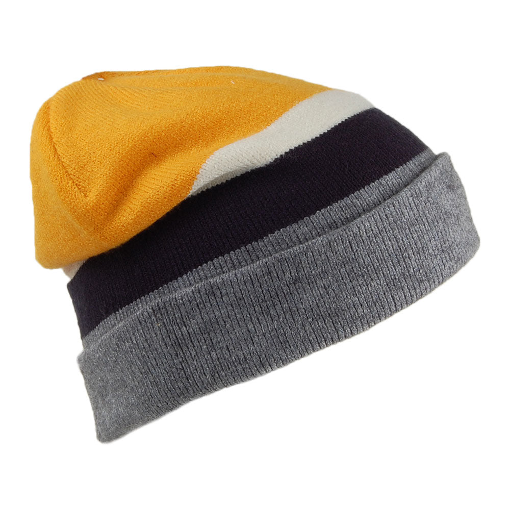 Gorro Beanie Jispin Holgado a rayas de Barts - Gris-Amarillo
