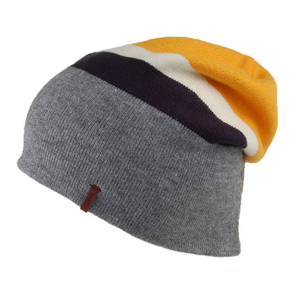 Gorro Beanie Jispin Holgado a rayas de Barts - Gris-Amarillo