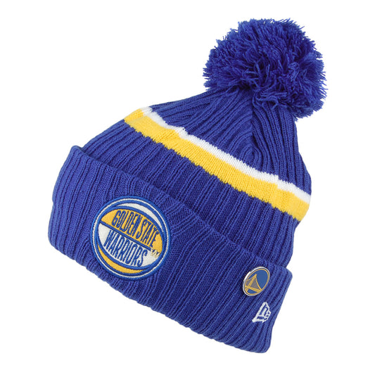 Gorro con pompón de punto cable NBA Draft OTC Golden State Warriors de New Era - Azul