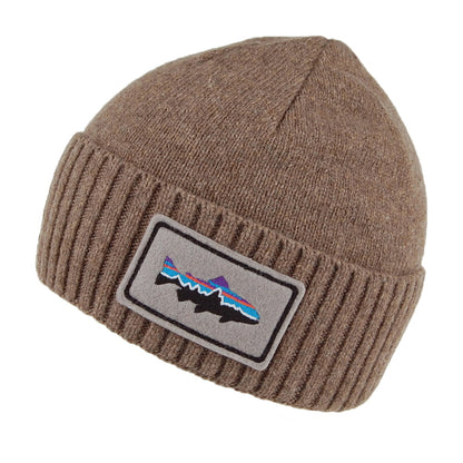 Gorro Beanie Fitz Roy Trout de lana reciclada de Patagonia - Beige Arena
