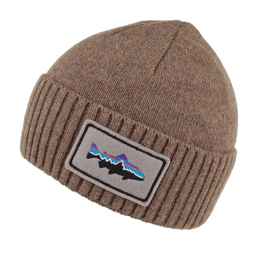 Gorro Beanie Fitz Roy Trout de lana reciclada de Patagonia - Beige Arena