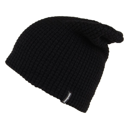 Gorro Beanie Desert Sky holgado de lana reciclada punto gofre de Patagonia - Negro