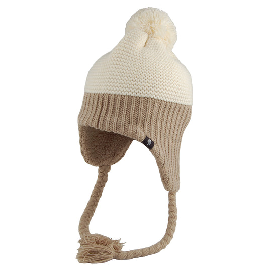 Gorro con pompón Purrl con orejeras puntada de The North Face - Blanco Roto