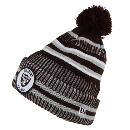Gorro con pompón NFL On Field Knit Las Vegas Raiders de New Era - Negro-Gris