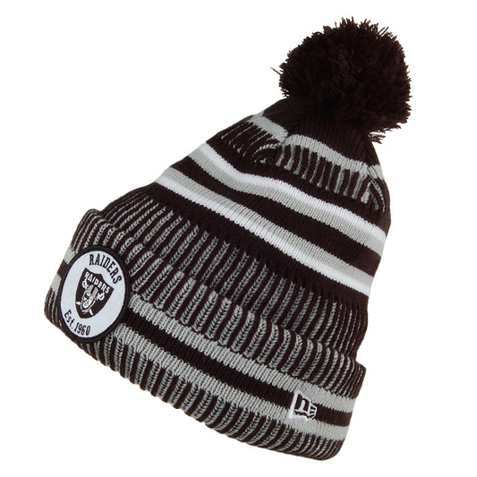 Gorro con pompón NFL On Field Knit Las Vegas Raiders de New Era - Negro-Gris