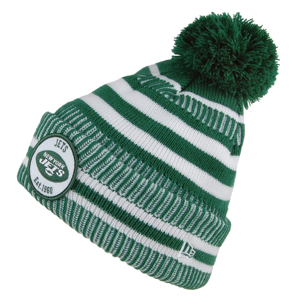 Gorro con pompón NFL On Field Knit New York Jets New Era Verde-Blanco