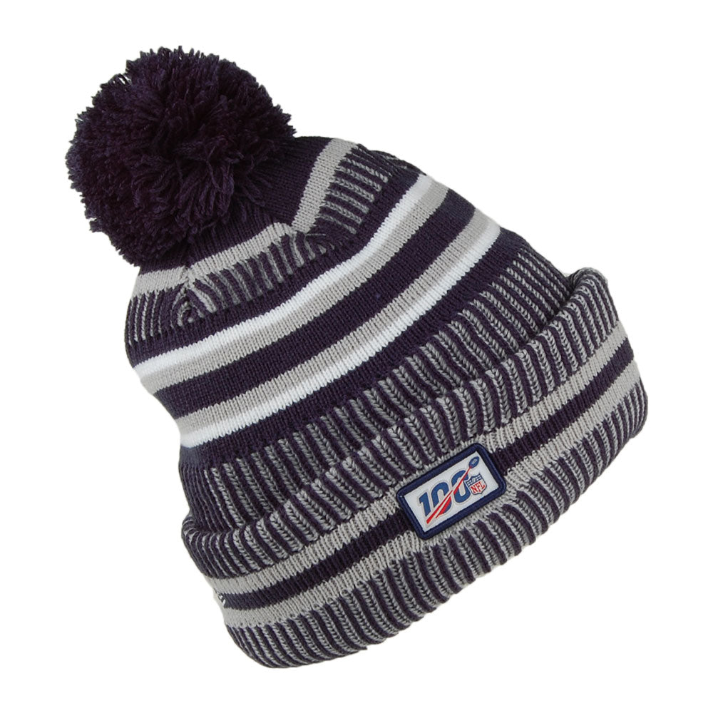 Gorro con pompón NFL On Field tejido Dallas Cowboys de New Era - Azul-Gris
