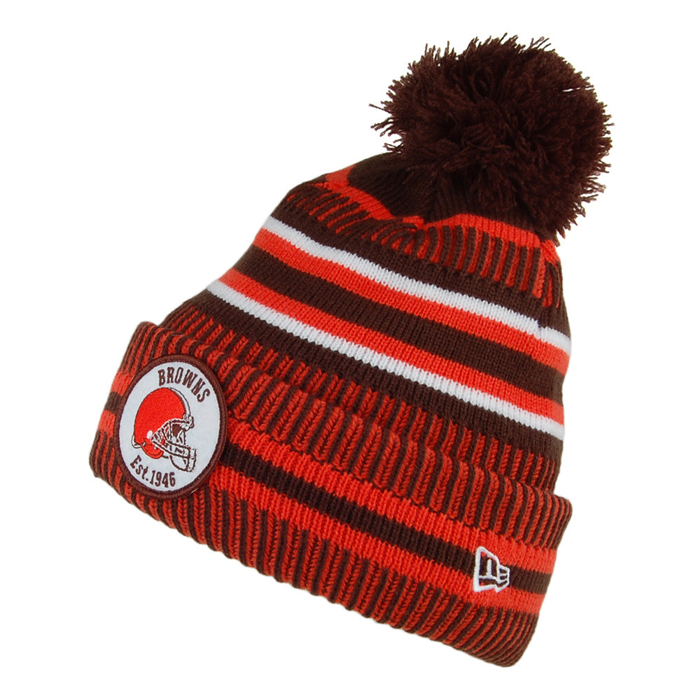 Gorro con pompón NFL On Field tejido Cleveland Browns de New Era - Marrón-naranja