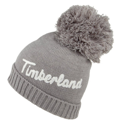 Gorro con pompón mujeres Logo Embroidery de Timberland - Gris Jaspeado