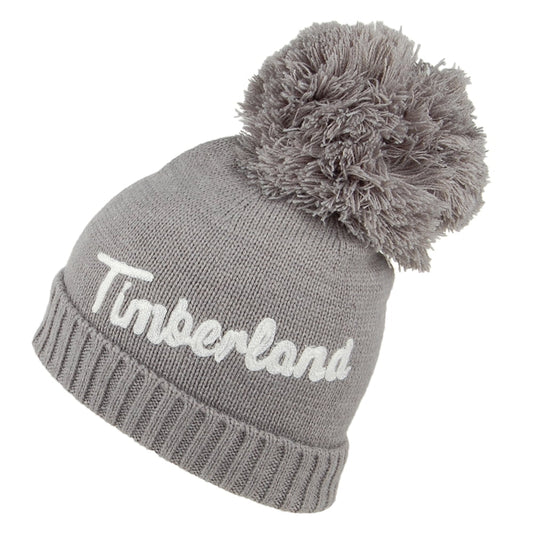Gorro con pompón mujeres Logo Embroidery de Timberland - Gris Jaspeado