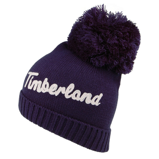 Gorro con pompón mujeres Logo Embroidery de Timberland - Azul Marino