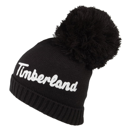 Gorro con pompón mujeres Logo Embroidery de Timberland - Negro