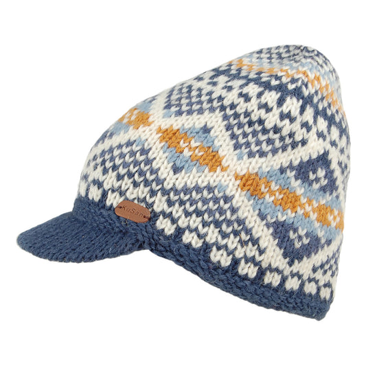 Gorro Beanie con visera Brooklyn Fair Isle de Kusan - Azul