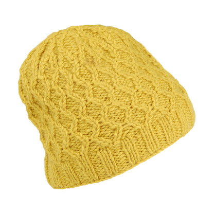 Gorro Beanie Brooklyn de punto cable de Kusan - Amarillo