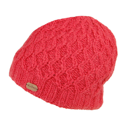 Gorro Beanie Brooklyn de punto cable de Kusan - Rojo Frambuesa