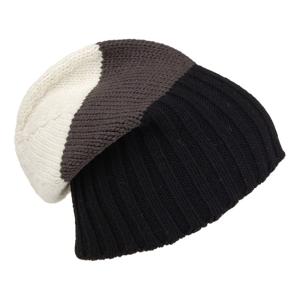 Gorro Beanie Flexible de merino de Kusan - Negro-Gris