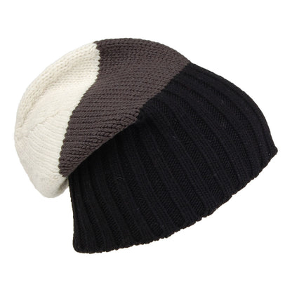 Gorro Beanie Flexible de merino de Kusan - Negro-Gris