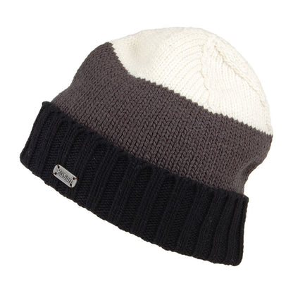 Gorro Beanie Flexible de merino de Kusan - Negro-Gris