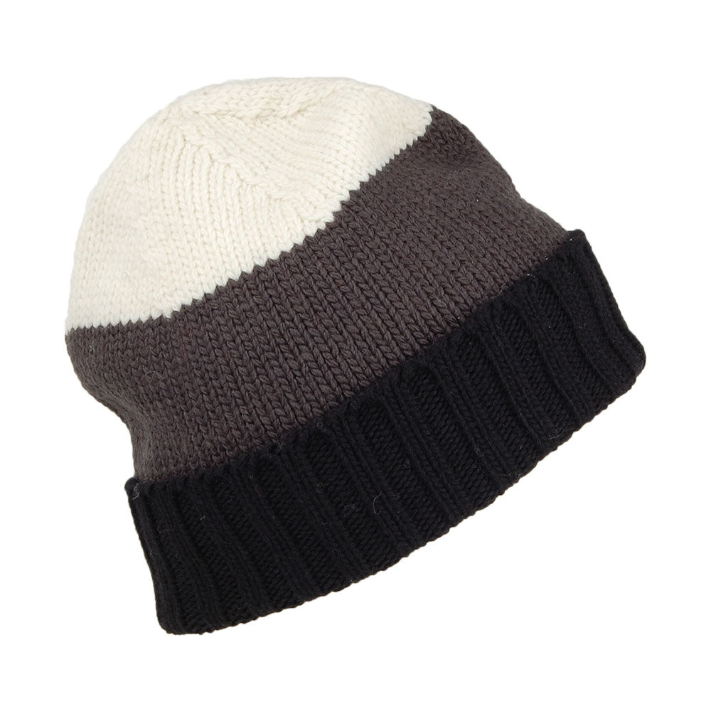 Gorro Beanie Flexible de merino de Kusan - Negro-Gris