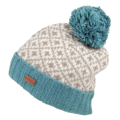 Gorro con pompón Fleur de Lis de Kusan - Aguamarina
