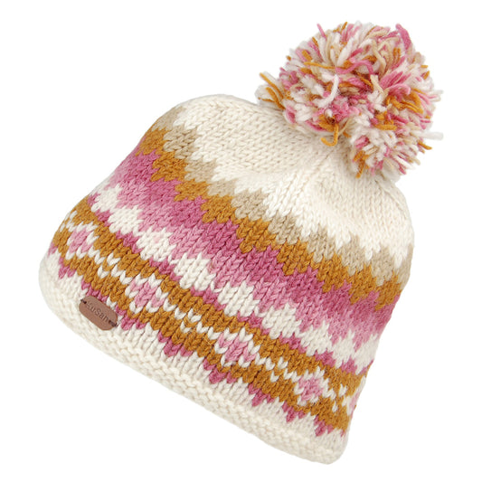 Gorro con pompón Short de Kusan - Caramelo-Crema