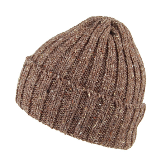 Gorro Beanie Kilcarra con vuelta de lana de Highland 2000 - Marrón