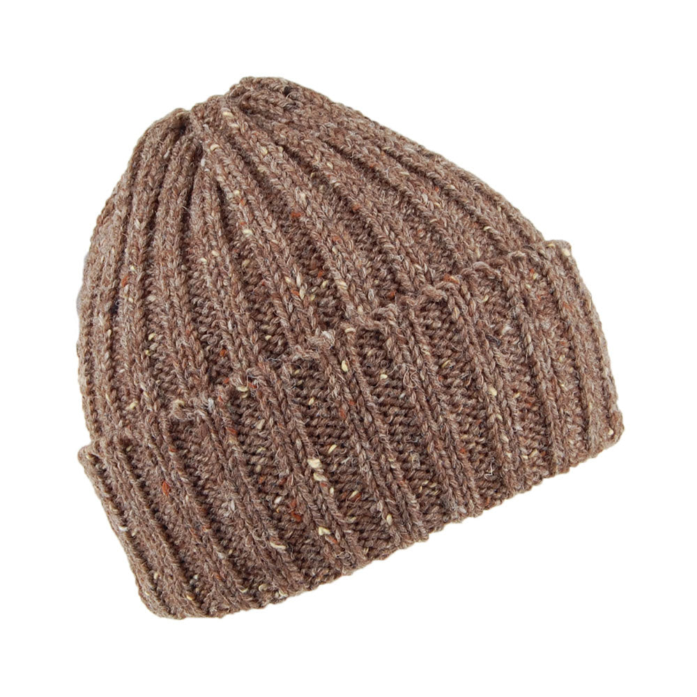 Gorro Beanie Kilcarra con vuelta de lana de Highland 2000 - Marrón