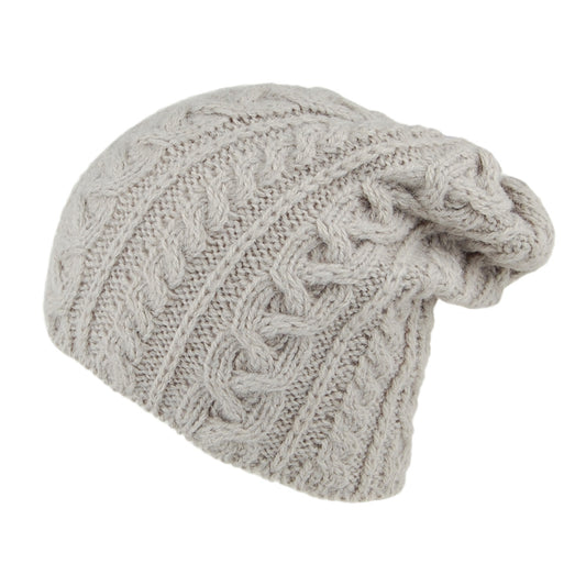 Gorro Beanie Super Soft Slouch Oversized de lana de alpaca de Highland 2000 - Gris Claro