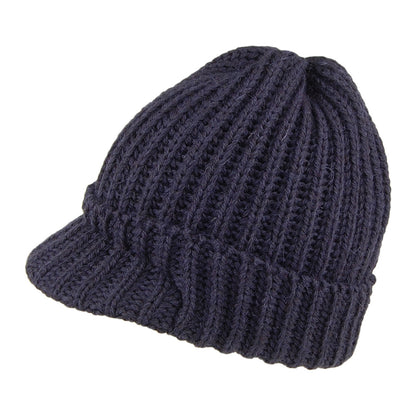 Gorro Beanie visera corta lana inglesa de Highland 2000 - Azul Marino
