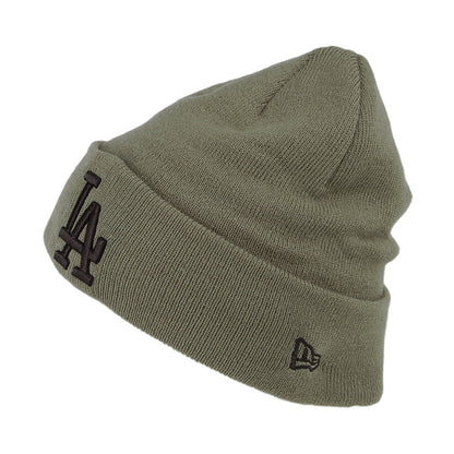 Gorro Beanie Vuelta Tejida MLB League Essential L.A. Dodgers de New Era - Verde Oliva
