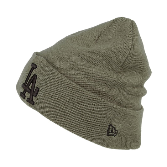 Gorro Beanie Vuelta Tejida MLB League Essential L.A. Dodgers de New Era - Verde Oliva