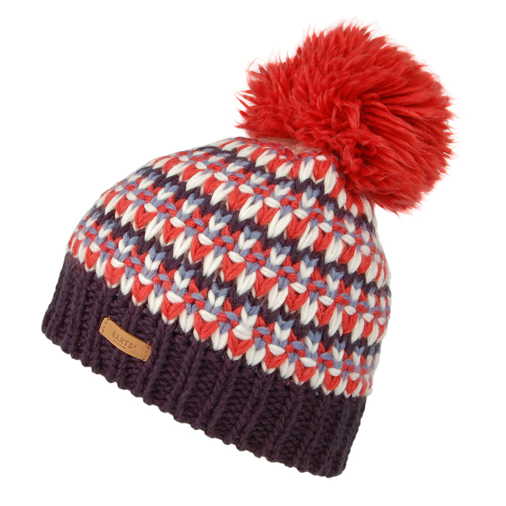 Gorro con pompón Melapie de Barts - Ladrillo-Azul