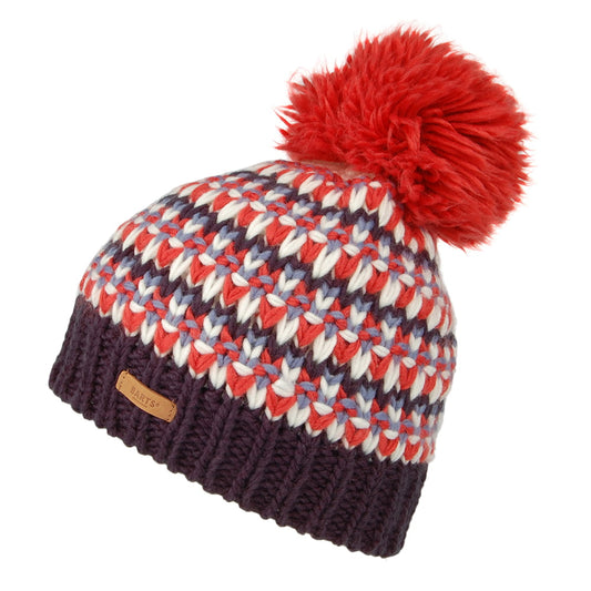 Gorro con pompón Melapie de Barts - Ladrillo-Azul