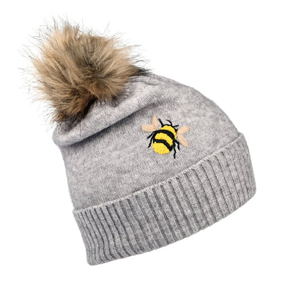 Gorro con pompón Stafford Bee de Joules - Gris