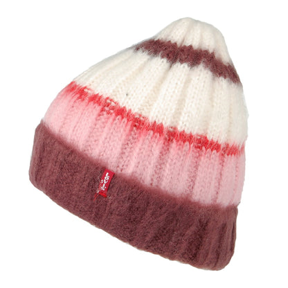 Gorro Beanie Striped Knit de Levi's - Rosa-Blanco