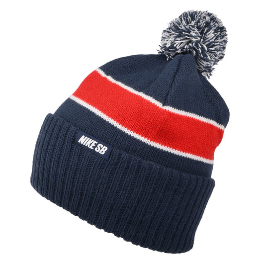 Gorro con pompón Utility Stripe de Nike SB - Azul-Rojo
