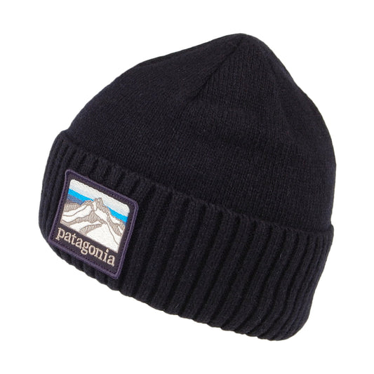 Gorro Beanie Line Logo Brodeo de lana reciclada de Patagonia - Azul Marino
