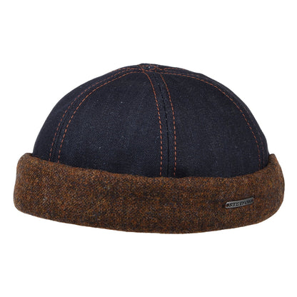 Gorro Beanie Docker de tela vaquera y tweed de Stetson - Vaquero