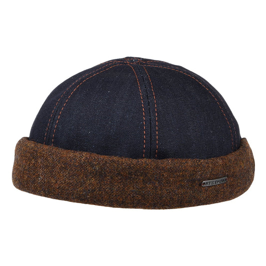 Gorro Beanie Docker de tela vaquera y tweed de Stetson - Vaquero