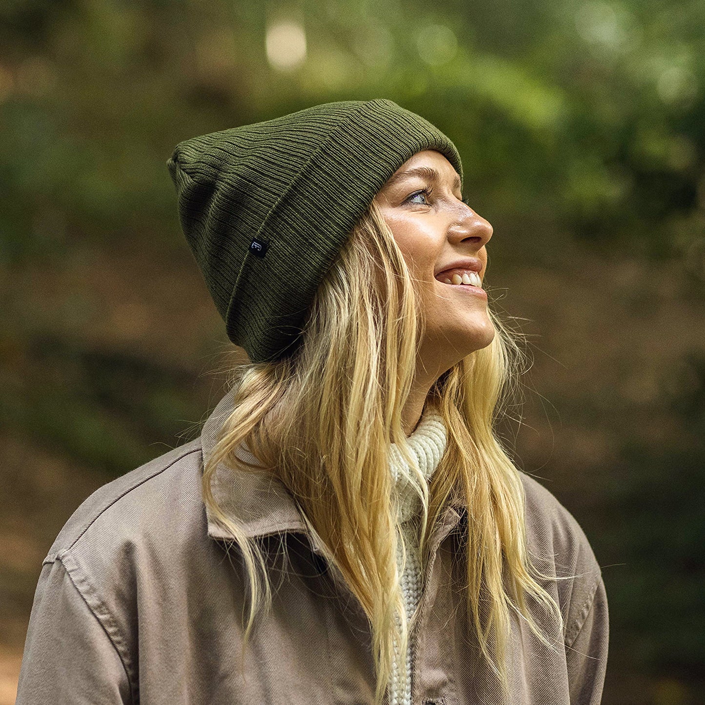 Gorro Beanie Oversized Ribknit de Jaxon & James - Verde Oliva